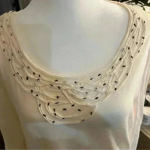 Jones New York Sport Cream Tee with Beads XL - Picture 2 of 7